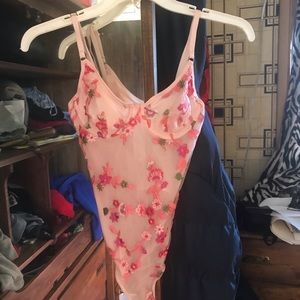 Mesh lingerie bodysuit